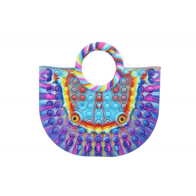 Jucarie Antistres din silicon Flippy, Pop It Now And Flip It, Geanta mare, 28 cm, Multicolor, V1 - vivimall.ro