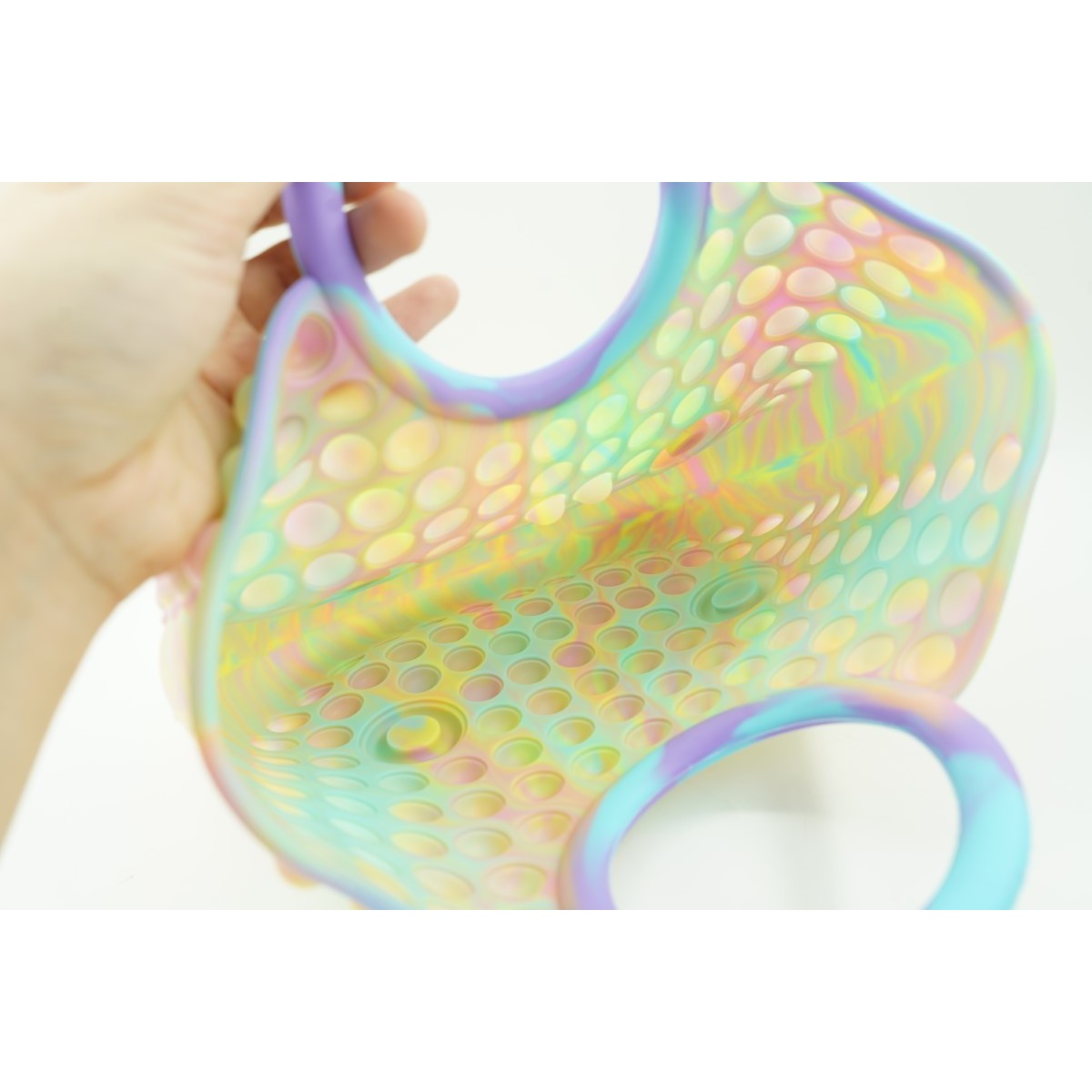 Jucarie Antistres din silicon Flippy, Pop It Now And Flip It, Geanta mare, 28 cm, Multicolor, V4 - vivimall.ro