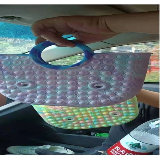 Jucarie Antistres din silicon Flippy, Pop It Now And Flip It, Geanta mare, 28 cm, Multicolor, V4 - vivimall.ro