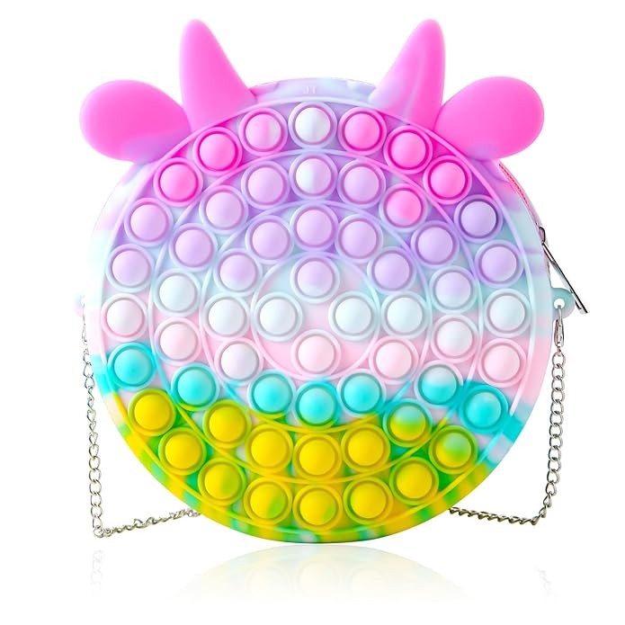 Jucarie antistres din silicon Flippy, Pop it Now and Flip It ,Geanta ,Multicolor - vivimall.ro