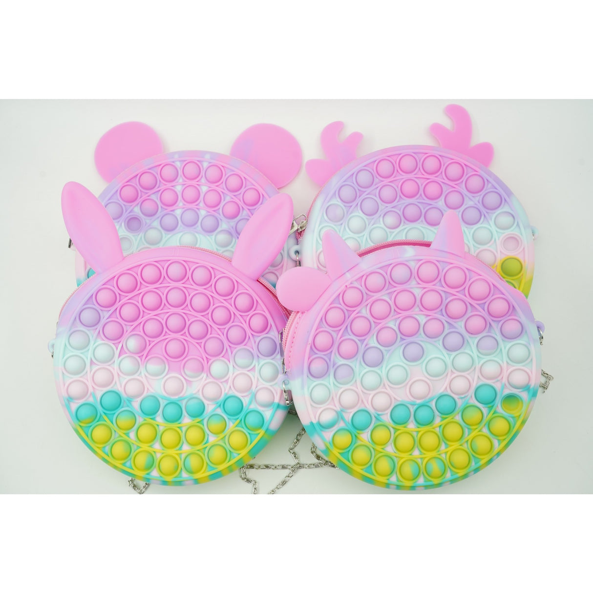 Jucarie antistres din silicon Flippy, Pop it Now and Flip It ,Geanta ,Multicolor - vivimall.ro