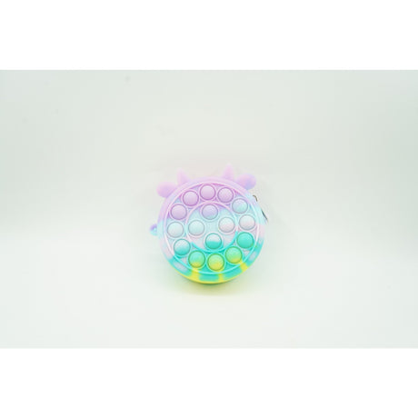 Jucarie antistres din silicon Flippy, Pop it Now and Flip It ,Mini Geanta, Vacuta, 6 cm, Macarons