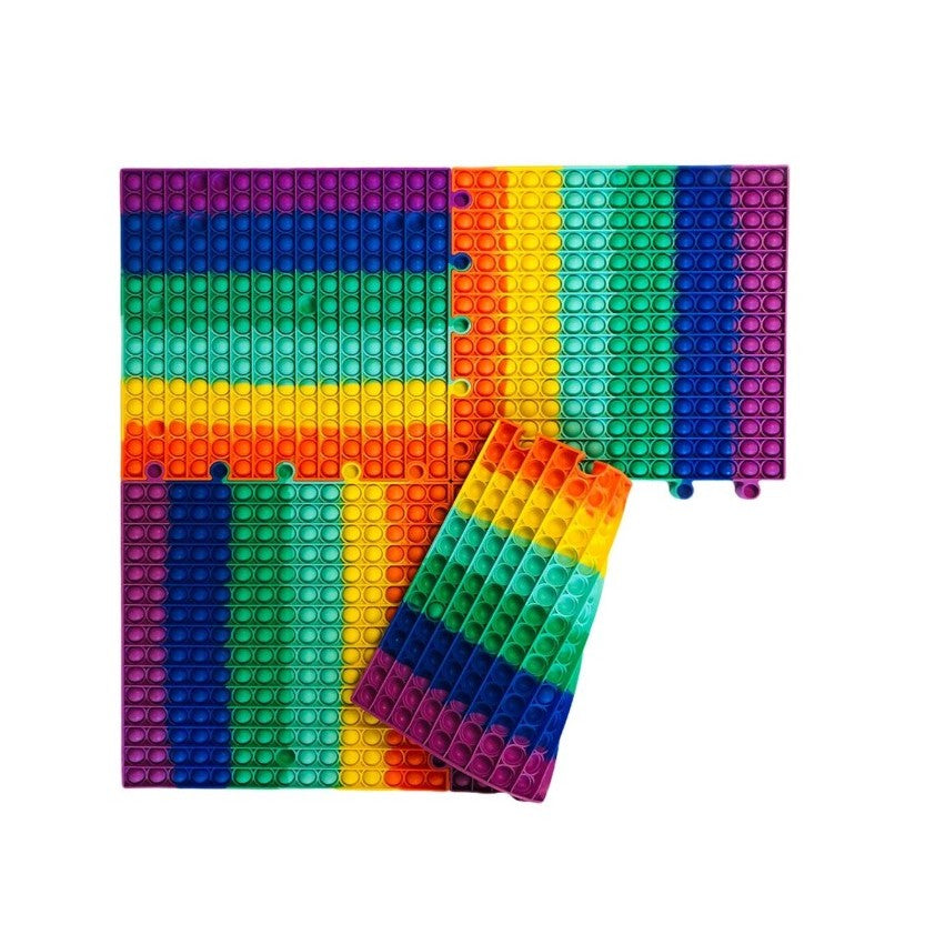 Jucarie antistres din silicon Vivimall, Pop it Now and Flip It , Piesa Puzzle Patrat, 30 cm, Multicolor - vivimall.ro