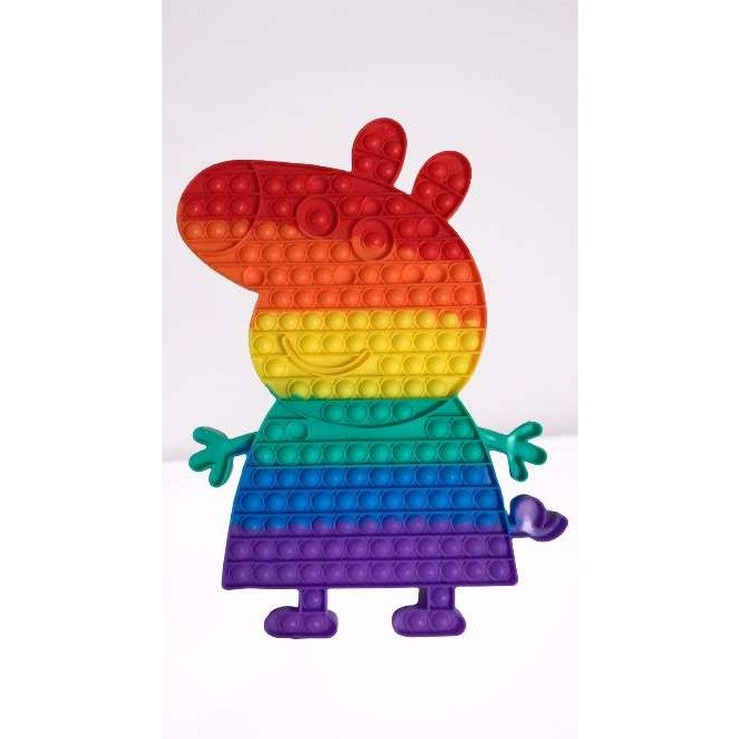 Jucarie antistres din silicon Vivimall, Pop it Now and Flip It ,Porc ,Multicolor - vivimall.ro