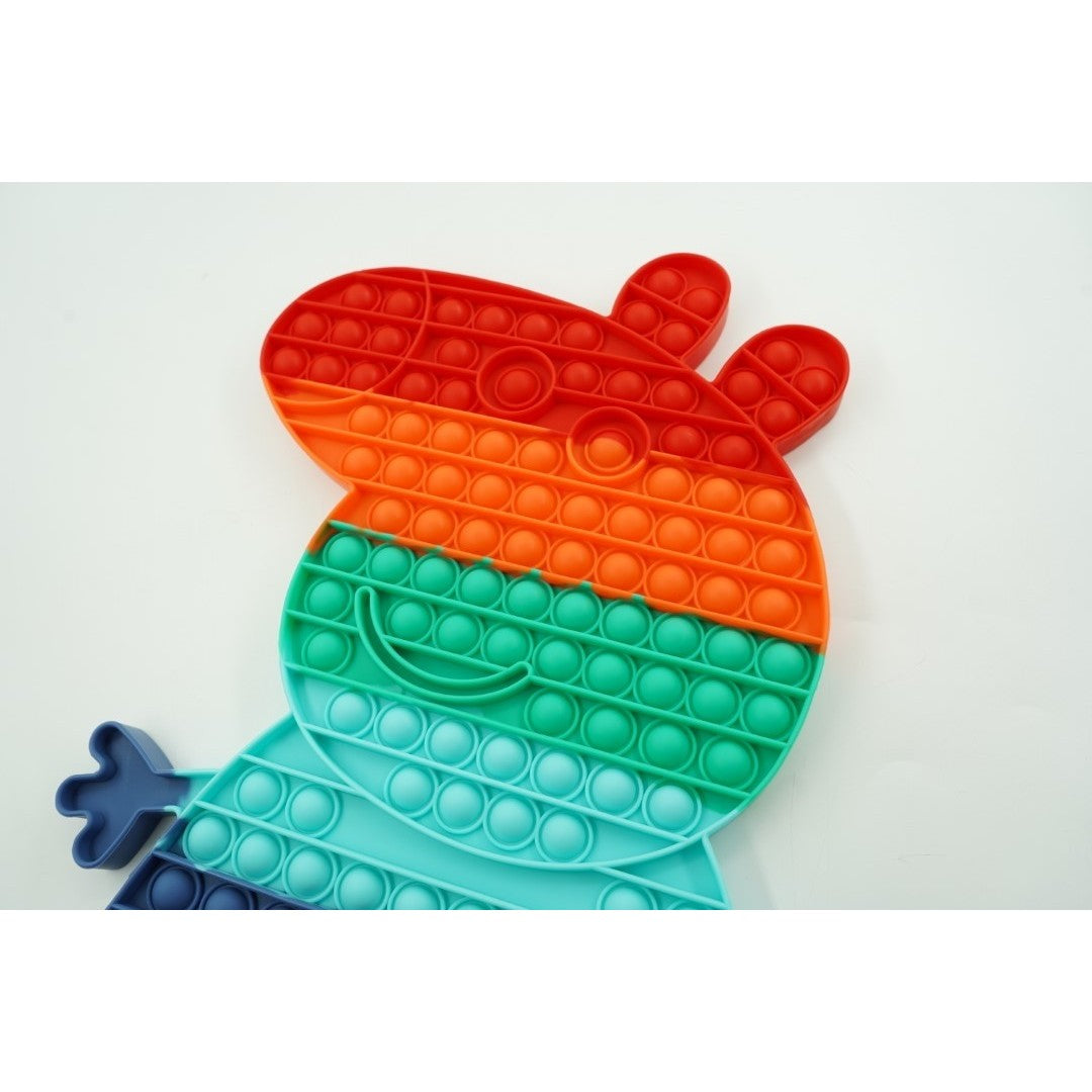 Jucarie antistres din silicon Vivimall, Pop it Now and Flip It ,Porc ,Multicolor - vivimall.ro