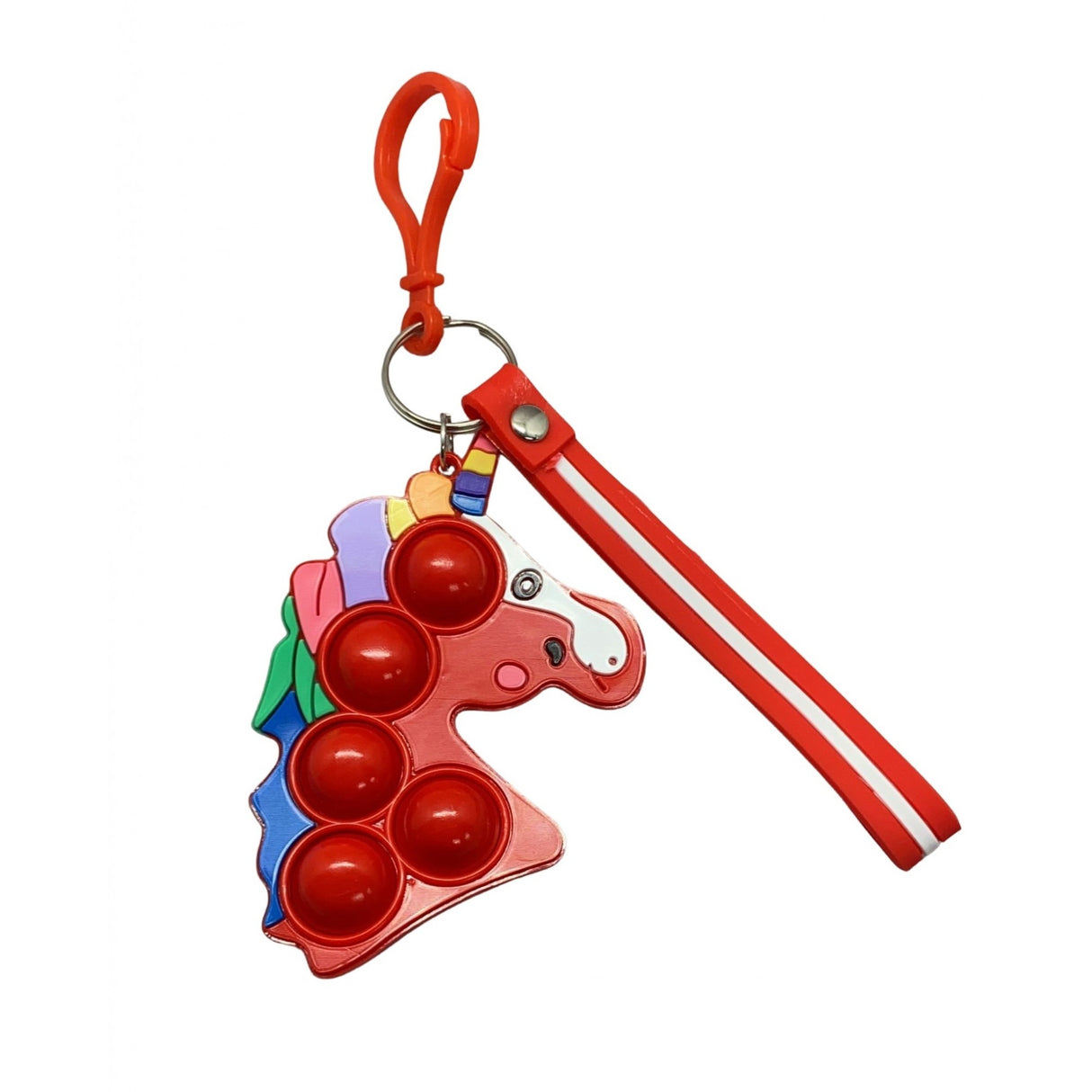 Jucarie antistres din silicon, Flippy, Pop It Now and Flip It, Simple Dimple, Breloc, Unicorn, Rosu