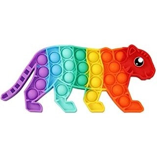 Jucarie antistres din silicon, Vivimall, Pop It Now and Flip It, Tigru, Multicolor - vivimall.ro
