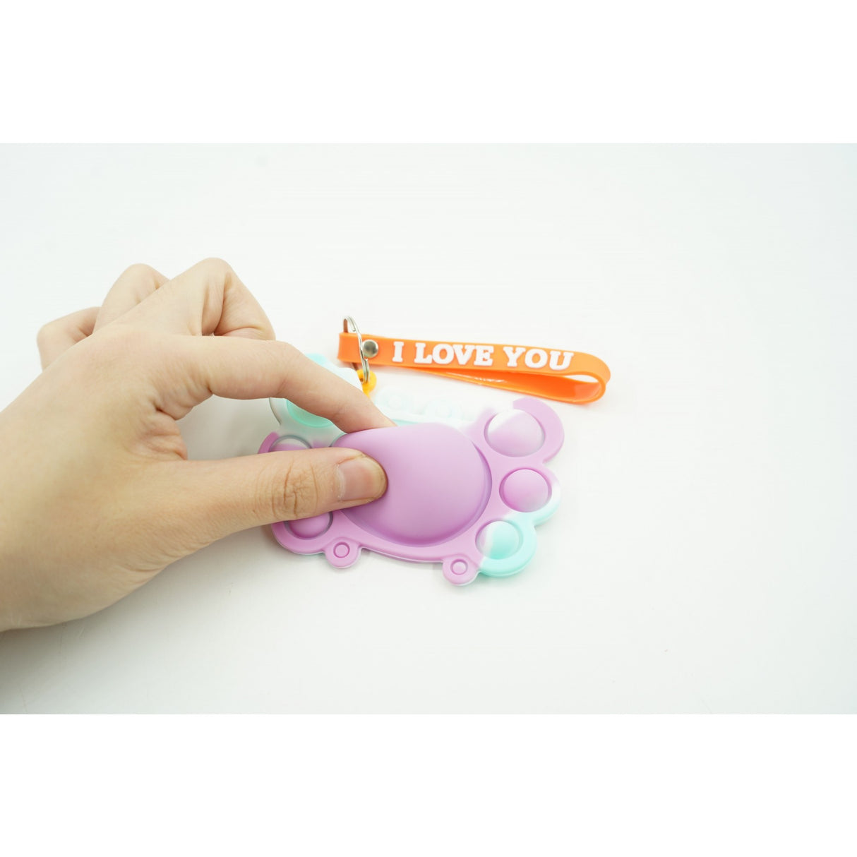 Jucarie antistres din silicon, Flippy®, Pop It Now tip breloc, Crab, Multicolor, V1 - vivimall.ro