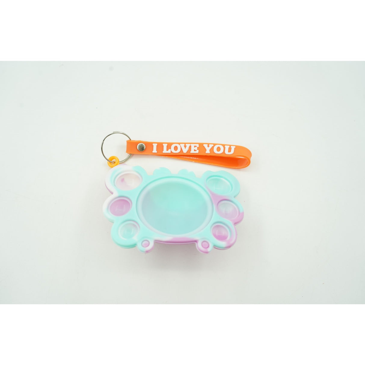 Jucarie antistres din silicon, Flippy®, Pop It Now tip breloc, Crab, Multicolor, V1 - vivimall.ro