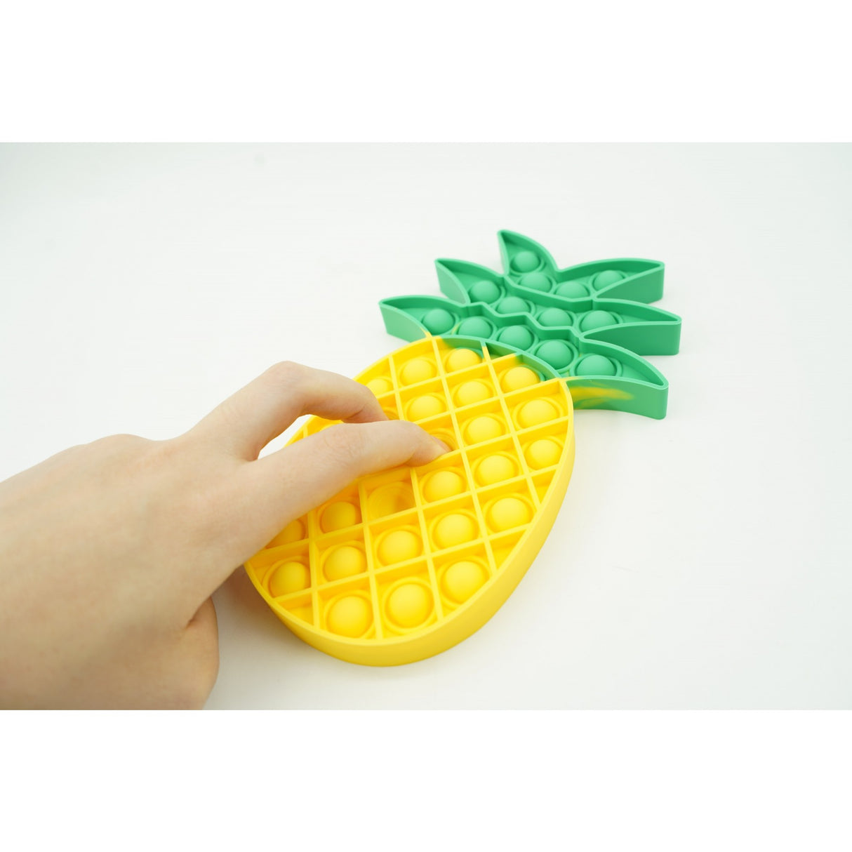 Jucarie antistres din silicon, Pop It Now and Flip It, Ananas, Galben/Verde - vivimall.ro