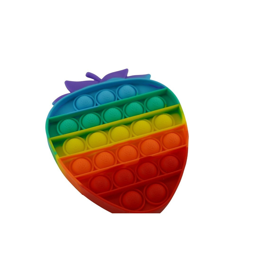 Jucarie antistres din silicon, Pop it Now and Flip It, Capsuna, Multicolor - vivimall.ro