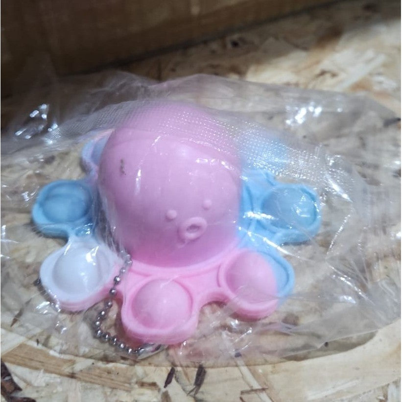 Jucarie Antistres, Vivimall, Tip Pop It, Caracatita Reversibila, din Silicon, 20 x 10 cm, Multicolor/Lila - vivimall.ro