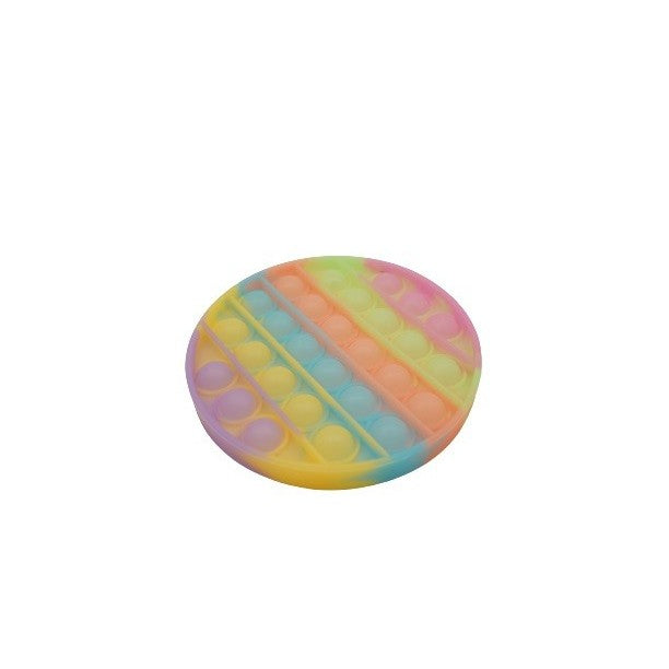 Jucarie antistres din silicon, Pop it Now and Flip It, Cerc, Fosforescent, Multicolor - vivimall.ro
