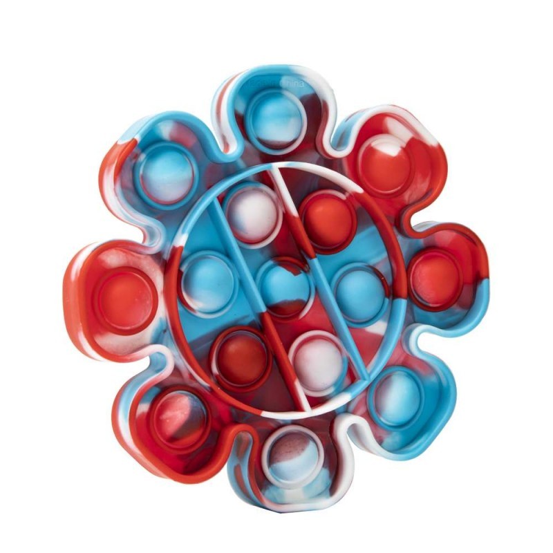 Jucarie antistres din silicon, Pop it Now and Flip It, Floare, Multicolor - vivimall.ro