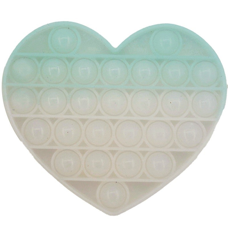 Jucarie antistres din silicon, Pop it Now and Flip It, Inima, Transparent - vivimall.ro
