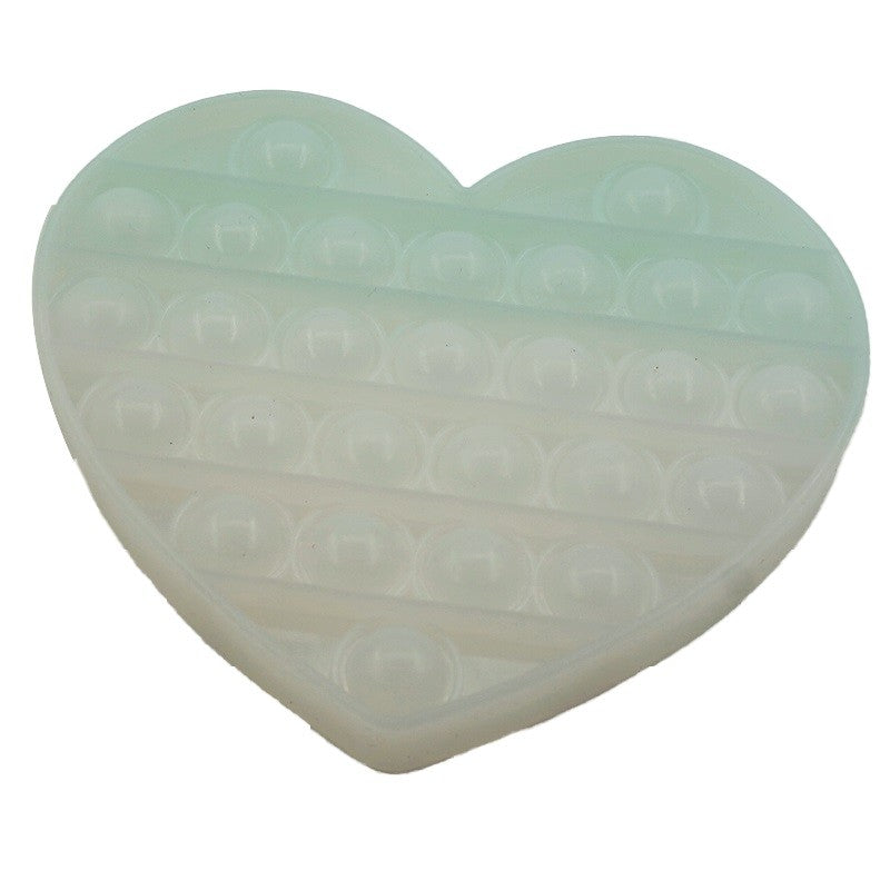 Jucarie antistres din silicon, Pop it Now and Flip It, Inima, Transparent - vivimall.ro