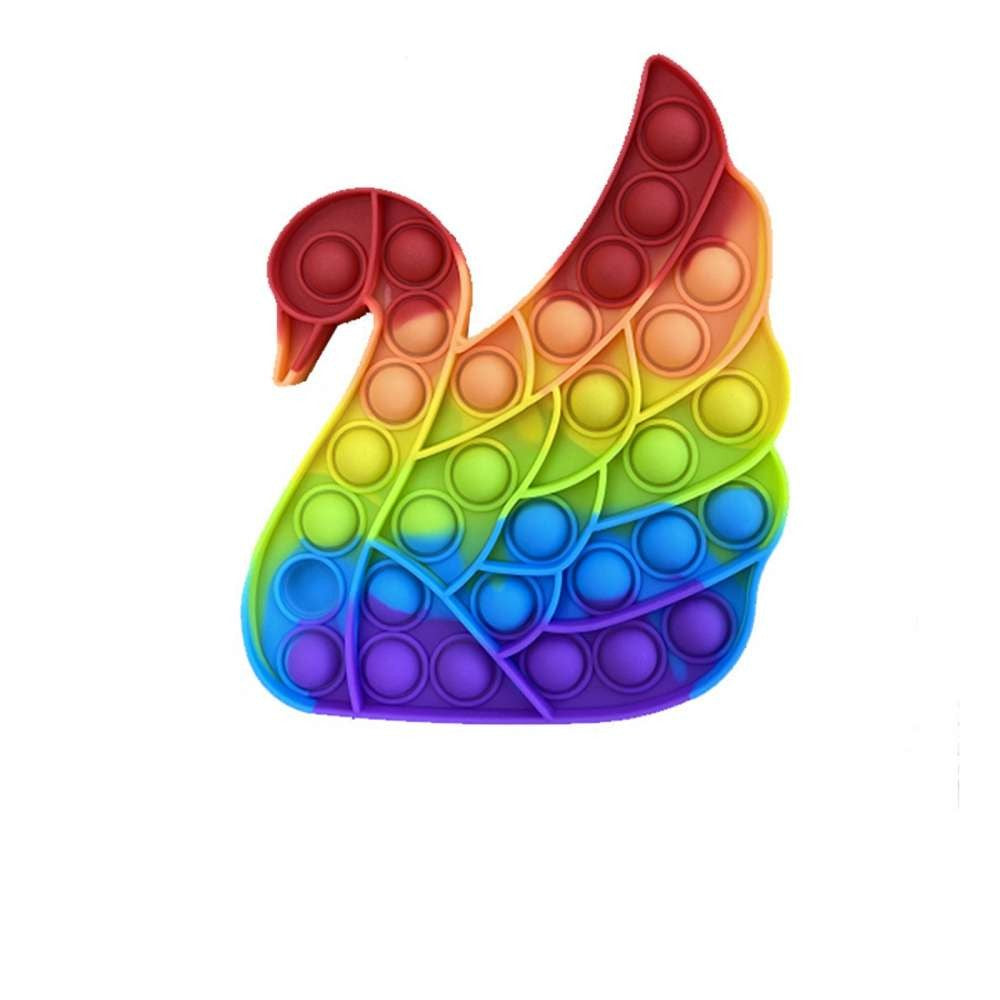 Jucarie antistres din silicon, Pop it Now and Flip It, Lebada, Multicolor - vivimall.ro