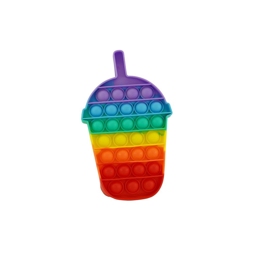 Jucarie antistres din silicon, Pop it Now and Flip It, Milkshake, Multicolor - vivimall.ro