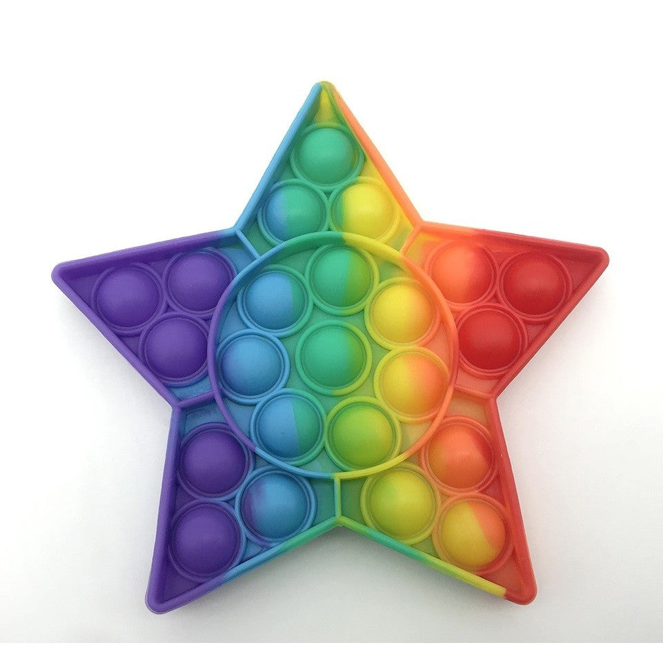 Jucarie antistres din silicon, Pop it Now and Flip It, Steluta, Multicolor - vivimall.ro