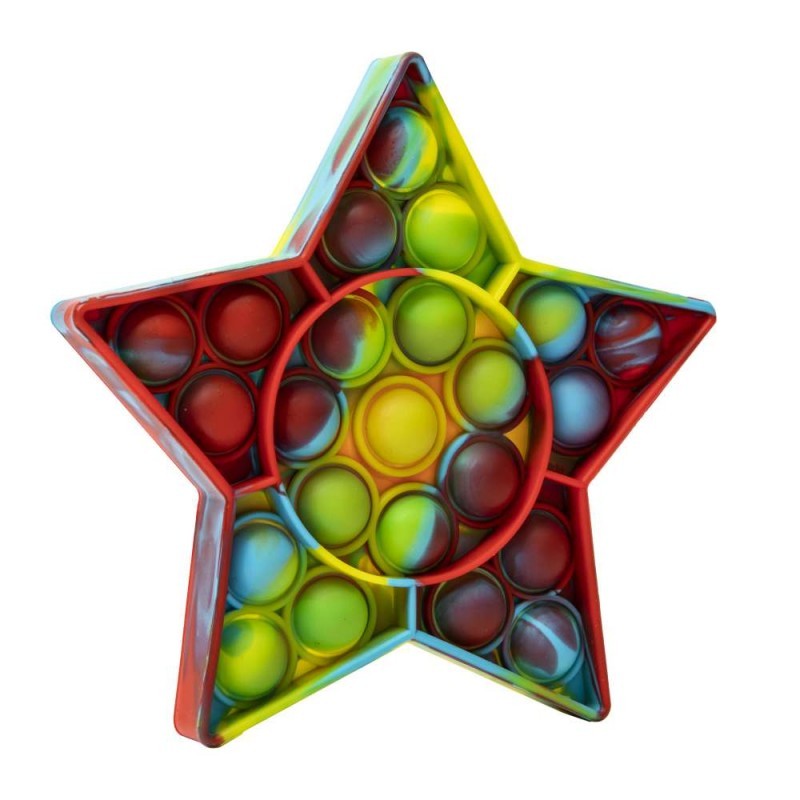 Jucarie antistres din silicon, Pop it Now and Flip It, Steluta, Multicolor - vivimall.ro