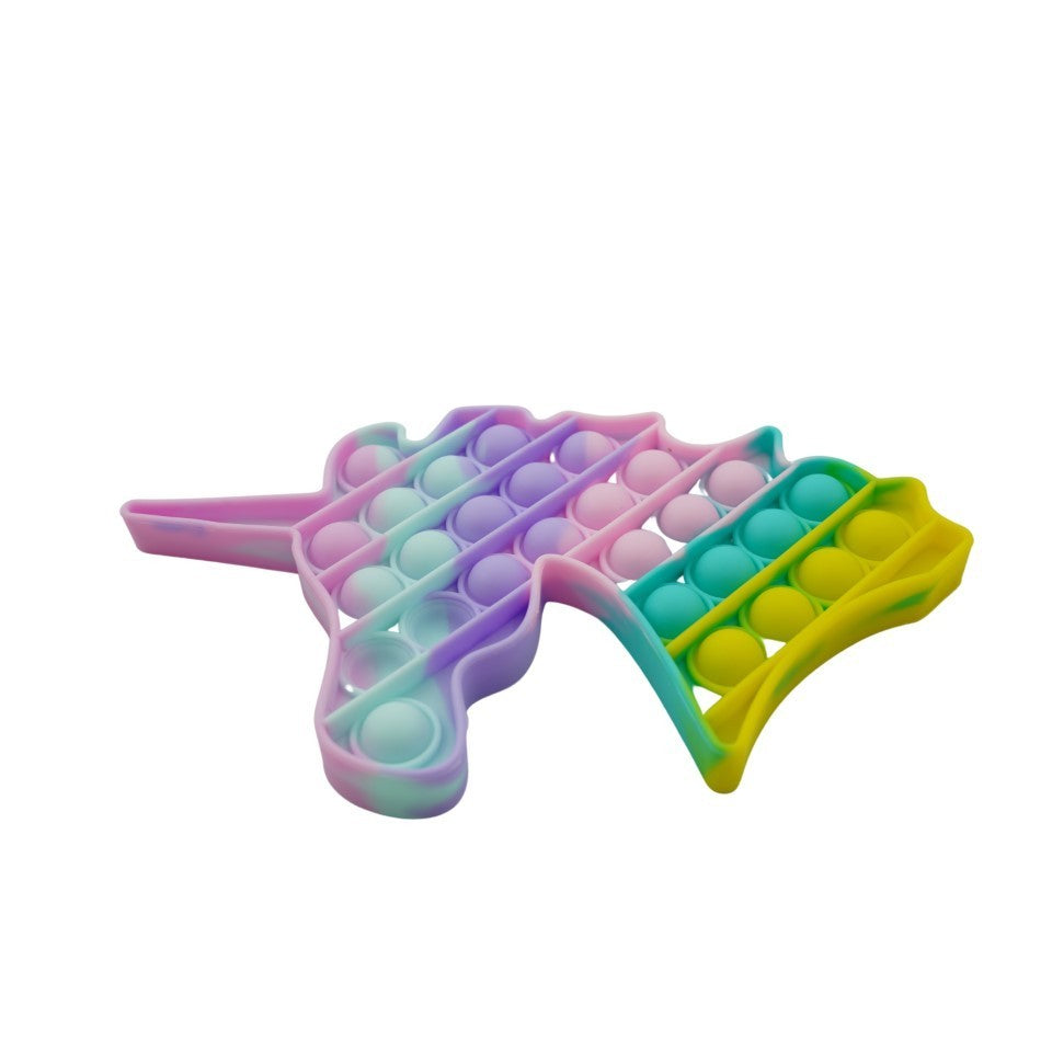 Jucărie antistres Pop it Unicorn Model 3 în mână, dimensiune compactă pentru călătorii