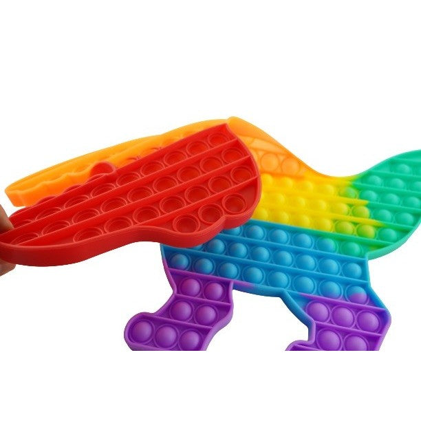 Jucarie antistres din silicon Pop it now, forma Dinozaur, multicolor, urias - vivimall.ro