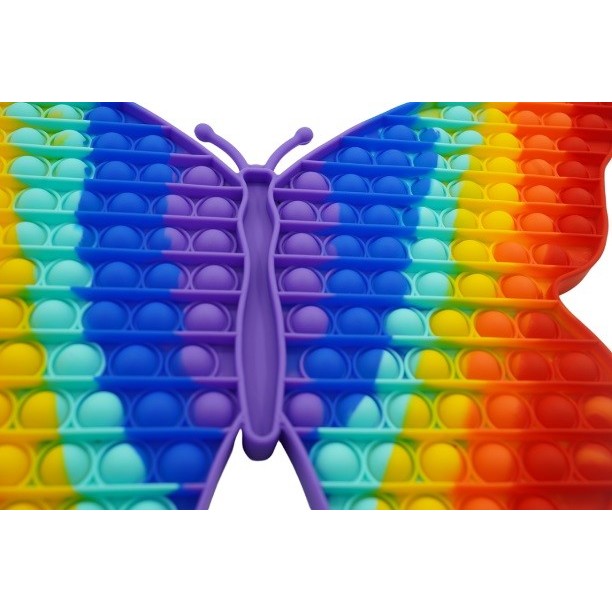 Jucarie antistres din silicon Pop it now, forma Fluture, multicolor, urias - vivimall.ro