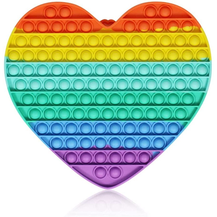 Jucarie antistres din silicon Pop it now, Inima, multicolor, urias - vivimall.ro