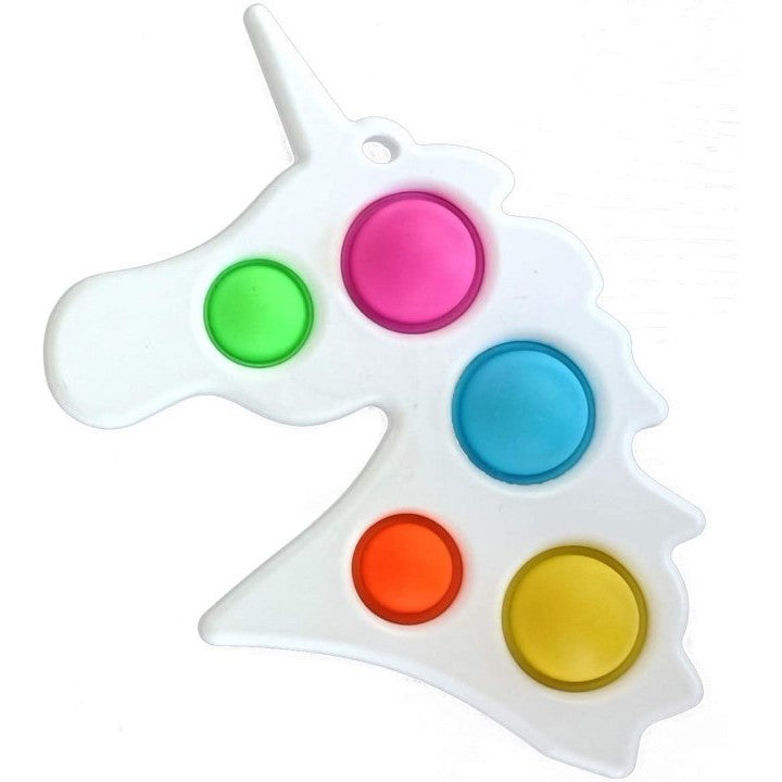 Jucarie Antistres Vivimall - Fidget Toy, Simple Dimple, Unicorn, Alb