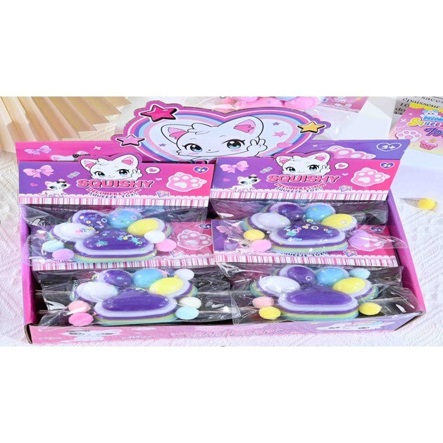 Jucarie Antistres Squishy, Vivimall, Labuta de Pisica Squeeze Toys, cu Revenire Lenta, 7.5 cm, Model 270513, Multicolor - vivimall.ro