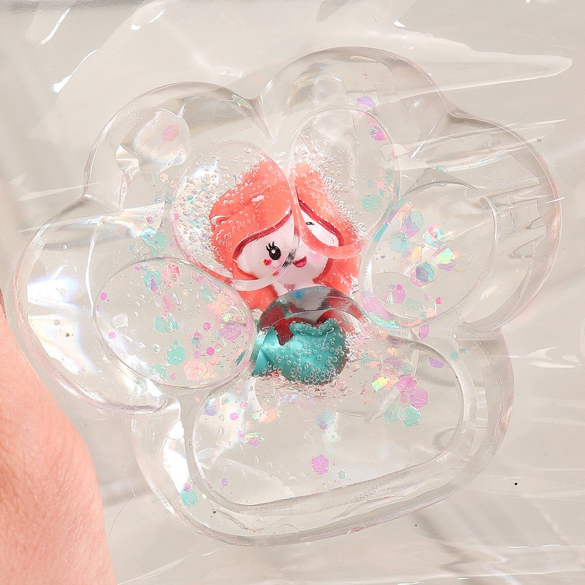 Jucarie Antistres Squishy, Vivimall, Labuta de Pisica Pufoasa, cu Revenire Lenta, 7 x 6.5 cm, Model Printesa, Multicolor - vivimall.ro