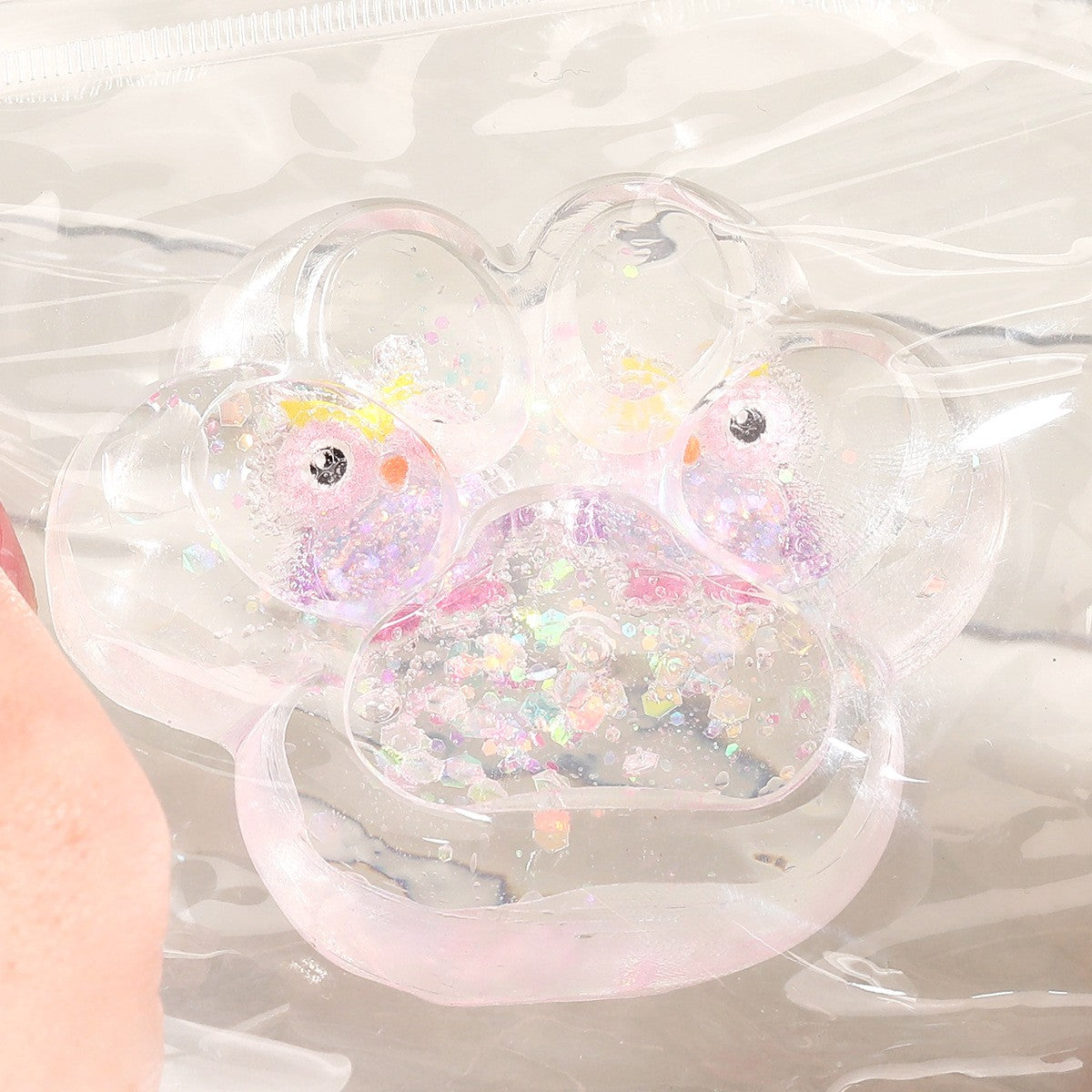 Jucarie Antistres Squishy, Vivimall, Labuta de Pisica Pufoasa, cu Revenire Lenta, 7 x 6.5 cm, Model Ciuperca, Multicolor - vivimall.ro