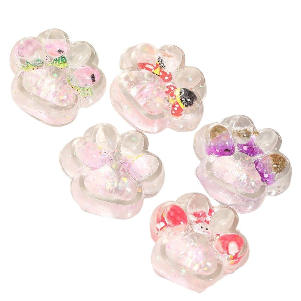 Jucarie Antistres Squishy, Vivimall, Labuta de Pisica Pufoasa, cu Revenire Lenta, 7 x 6.5 cm, Model Ciuperca, Multicolor - vivimall.ro