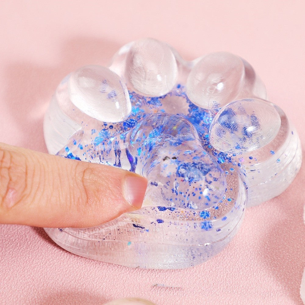 Jucarie Antistres Squishy, Vivimall, cu Revenire Lenta, Model Cat Paw, 12.5x10.5 cm, 220g, Squeeze Pinch Family, Ambalaj Transparent, Culori Diferite - vivimall.ro