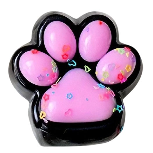 Jucarie Antistres Squishy, Vivimall, cu Revenire Lenta, Squeeze Pinch Family, Model Labuta de Pisica, 6.8x6.2 cm, 55g, Ambalaj Transparent, Roz Deschis - vivimall.ro