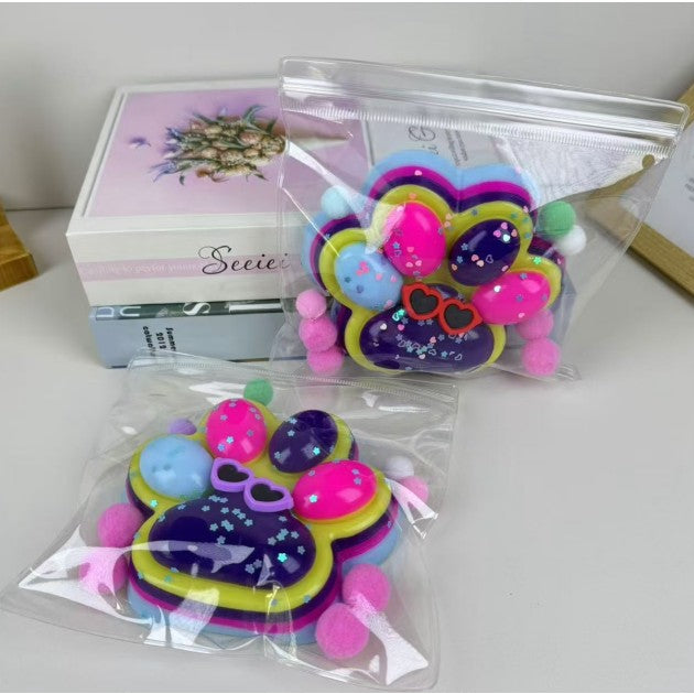 Jucarie Antistres Squishy, Vivimall, cu Revenire Lenta, Squeeze Toys, Model Cat Paw, 12.5x10.5 cm, 220g, +3 Ani, din TPR, Model 5, Multicolor - vivimall.ro