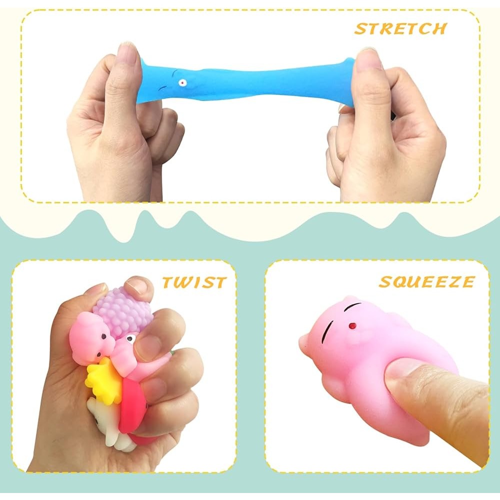 Jucarie Antistres Squishy, Vivimall, cu Revenire Lenta, Squeeze Pinch Family, Model Unicorn, Ambalaj Transparent, multicolor - vivimall.ro