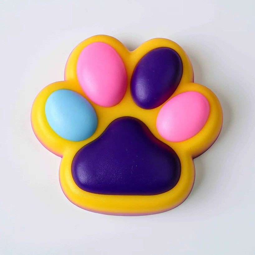 Jucarie Antistres Squishy, Vivimall, cu Revenire Lenta, Squeeze Toys, Model Cat Paw, 12.5x10.5 cm, 220g, +3 Ani, din TPR, Model 5, Multicolor - vivimall.ro