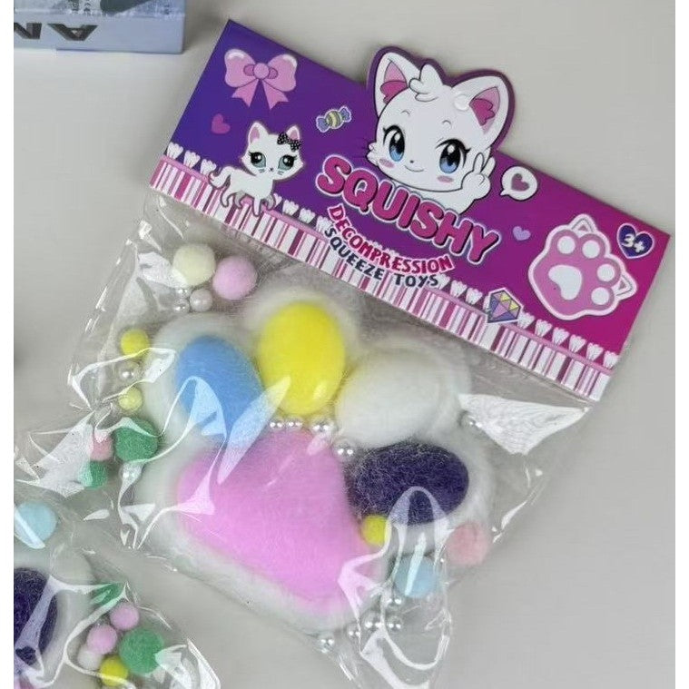 Jucarie Antistres Squishy, Vivimall, cu Revenire Lenta, Squeeze Toys, Model Cat Paw, 12.5x10.5 cm, 220g, +3 Ani, din TPR, Model 9, Multicolor - vivimall.ro