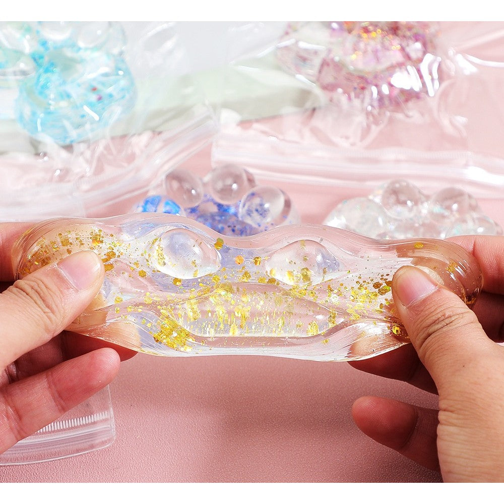 Jucarie Antistres Squishy, Vivimall, Labuta de Pisica Pufoasa, cu Revenire Lenta, 7 x 6.5 cm, Model 270532, Multicolor - vivimall.ro