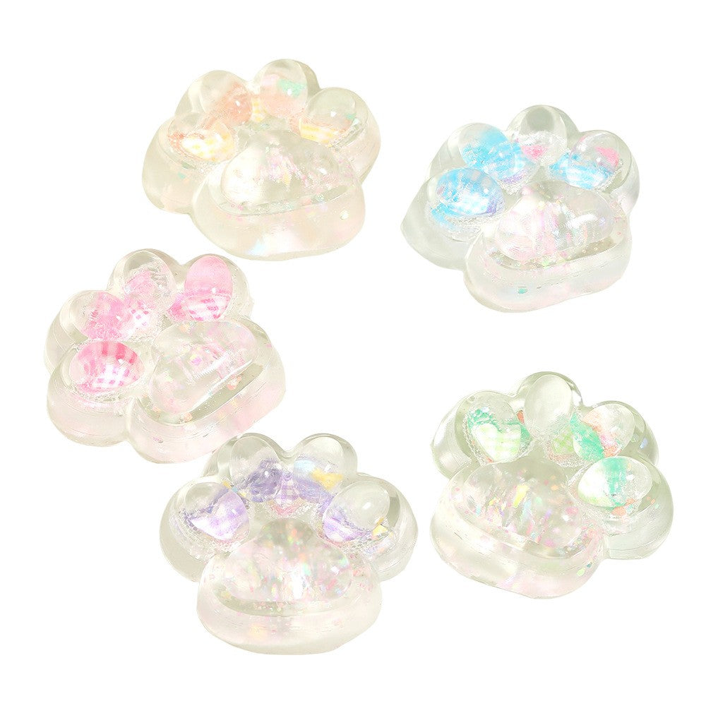 Jucarie Antistres Squishy, Vivimall, Labuta de Pisica Pufoasa, cu Revenire Lenta, 7 x 6.5 cm, Model Inima, Multicolor - vivimall.ro