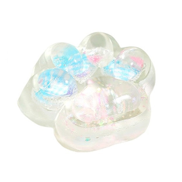 Jucarie Antistres Squishy, Vivimall, Labuta de Pisica Pufoasa, cu Revenire Lenta, 7 x 6.5 cm, Model Inima, Multicolor - vivimall.ro