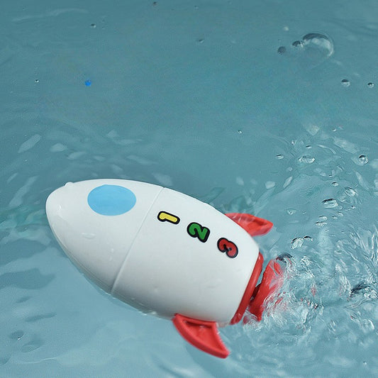 Jucarie De Baie Pentru Copii, Racheta De Apa, 11 Cm, Alb - vivimall.ro