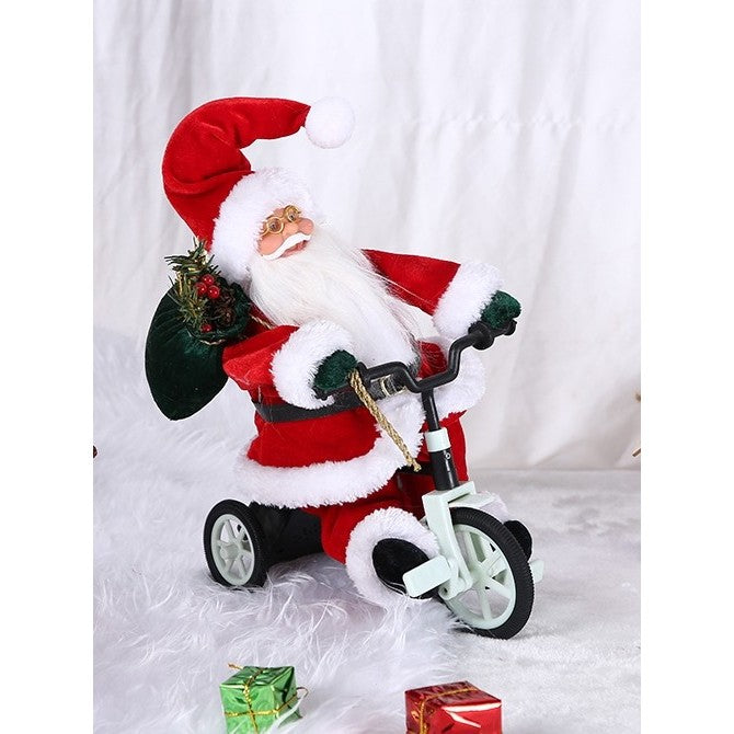 Jucarie decorativa, Flippy, Mos Craciun, 36 cm x 16 cm, grosime 23 cm, lana, tesatura de plus, poliester, interior/exterior - vivimall.ro