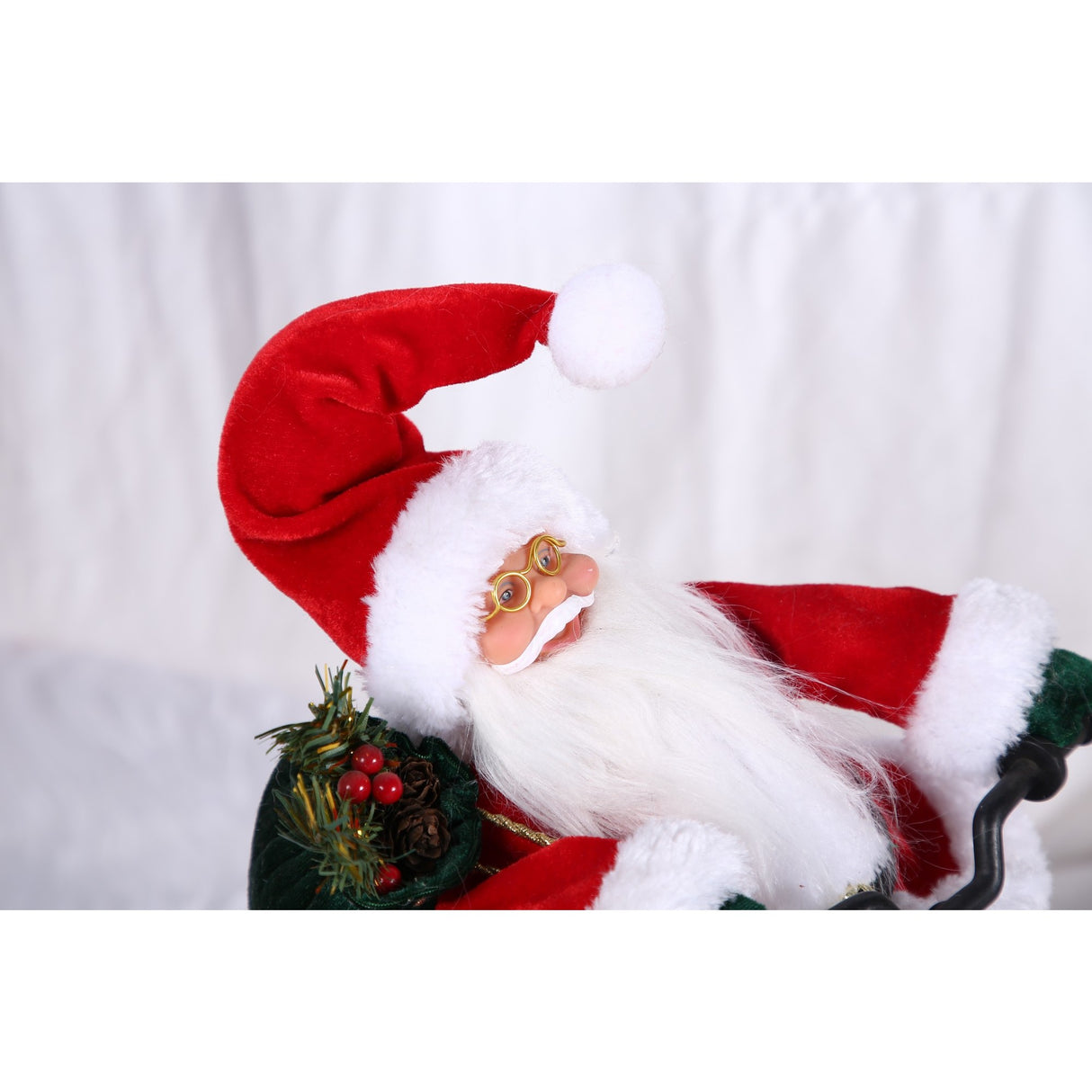 Jucarie decorativa, Flippy, Mos Craciun, 36 cm x 16 cm, grosime 23 cm, lana, tesatura de plus, poliester, interior/exterior - vivimall.ro