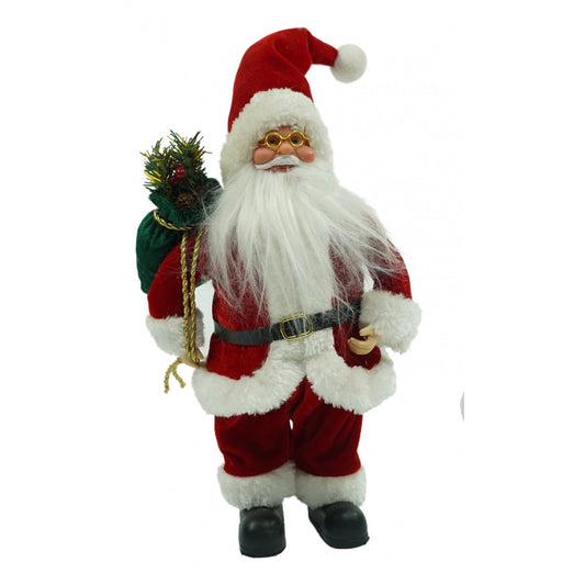 Jucarie decorativa, Flippy, Mos Craciun , standard, lana, tesatura de plus, poliester, 32 cm inaltime, interior/exterior - vivimall.ro