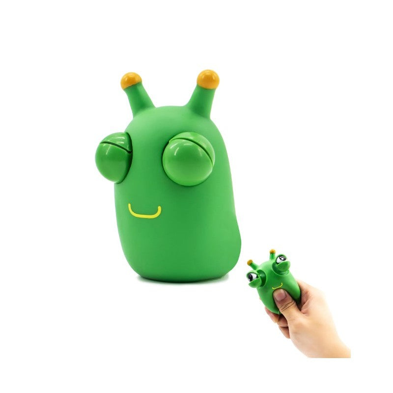 Jucarie interactiva antistres Flippy, squeeze eye-popping worm, vierme senzorial, 7.5 x 4 cm, multicolor