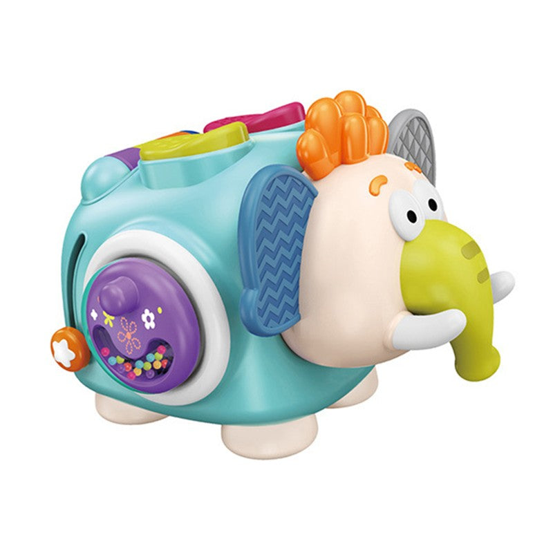 Jucarie interactiva Montessori, Vivimall, Jucarie pentru Bebelusi, Model Elefant Dragut, din Plastic rezistent, Varsta 18+ luni, 21 x 16 x 14 cm, Verde deschis - vivimall.ro