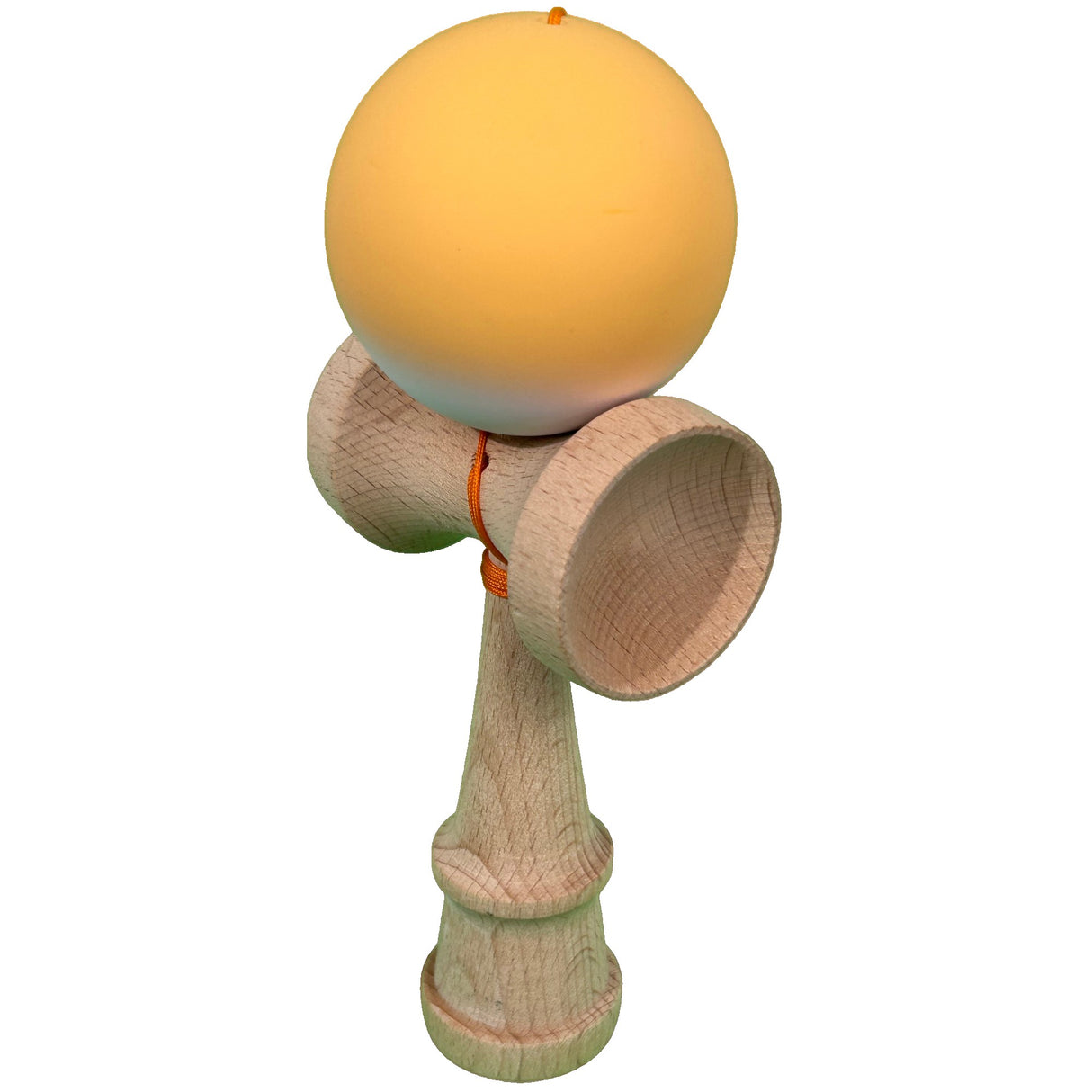 Jucarie Interactiva Kendama Profesionala, Vivimall, din Lemn cu Bila Cauciucata, 18 x 6 x 7 cm, Joc de Indemanare pentru Copii si Adulti, Gradient Portocaliu Alb- - vivimall.ro