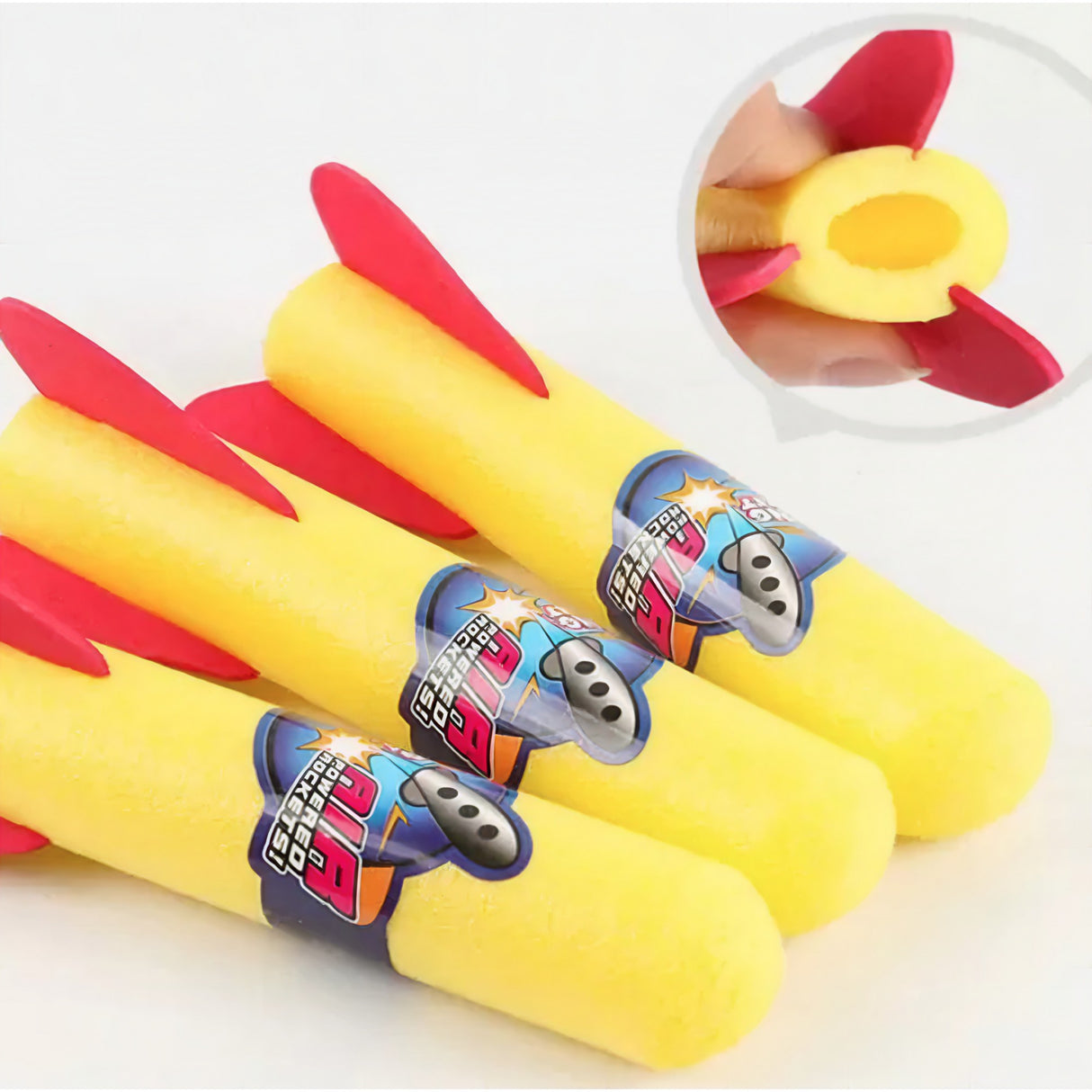 Jucarie pentru copii, Vivimall, lansator rachete cu piciorul, 3 rachete fara lumini - vivimall.ro